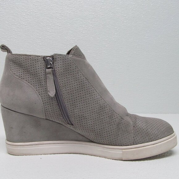 Linea Paolo Felicia Gray Suede Leather Platform Wedge Sneaker size 9 - Picture 4 of 11